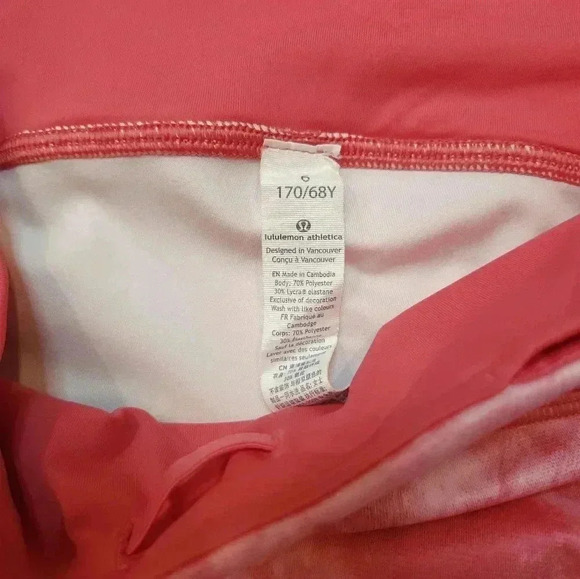 Lululemon Sun Runner Cropped Leggings Tidal Trip Boom Juice Pink WM Size 6 - Picture 3 of 7